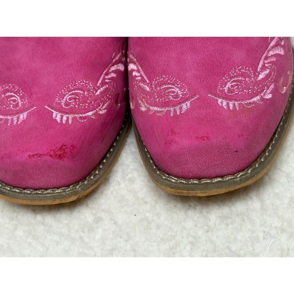 Dream Pairs Women's Pink Embroidered Western Cowboy Boots Size 8.5